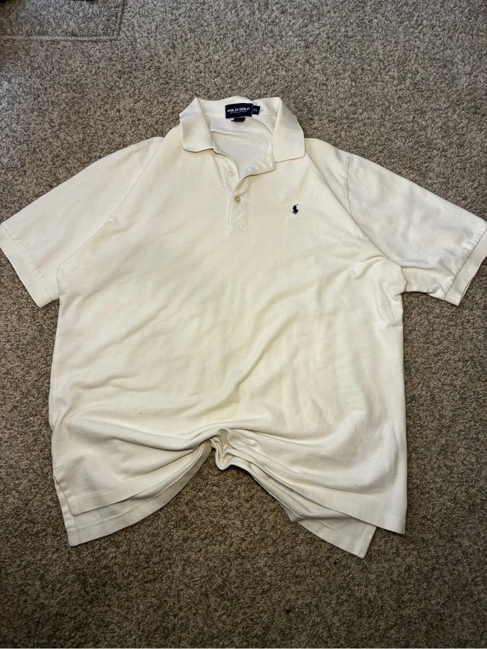Ralph Lauren Polo Men’s Cream Short-Sleeve Pique Polo Shirt